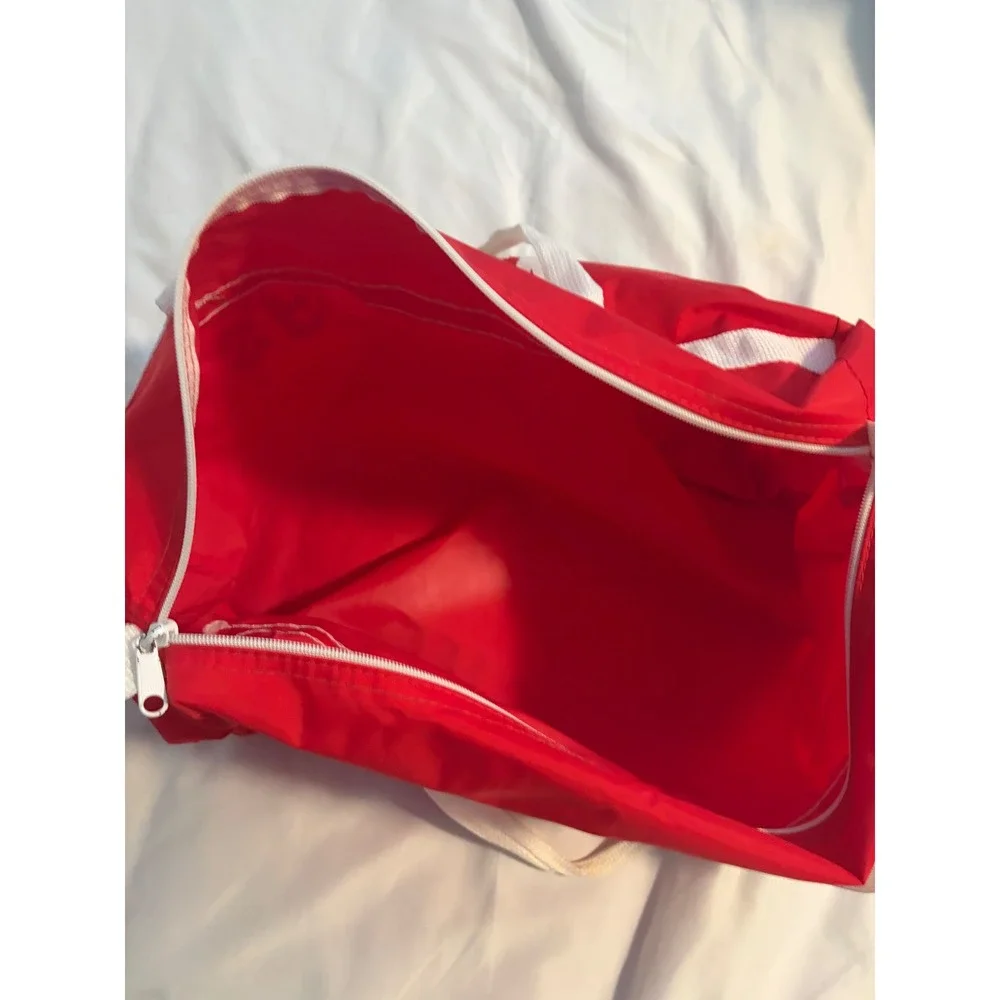 Wendy's Duffle Bag Vintage Promotional Red White Logo Gym Travel Bag OS